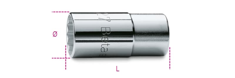BETA - Chiavi a bussola con attacco quadro femmina 1/2” per iniettori motori Diesel, bussole per iniettori Diesel 27.