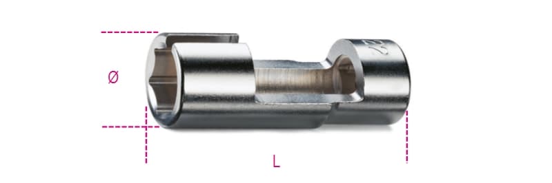 BETA - Chiavi a bussola per sonda lambda con attacco quadro femmina 1/2, bussole per sonda lambda D22 SL85.