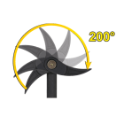 BETA - Serie di 3 leve con testa snodata piatta curva VALIGETTE /C3.