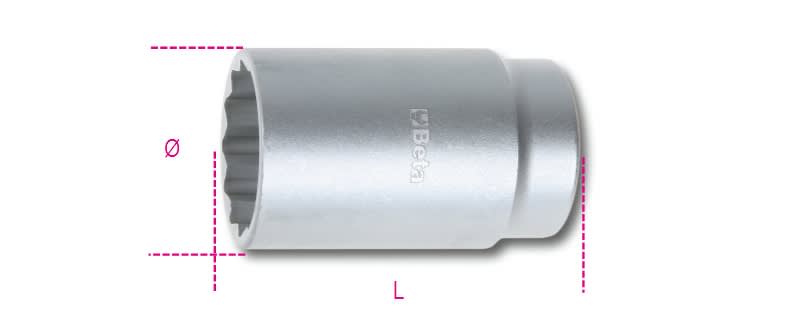 BETA - Chiave a bussola per serraggio dado mozzo, bussole poligonali dado mozzo 1/2 mm24, ideale per lavori di precisione.