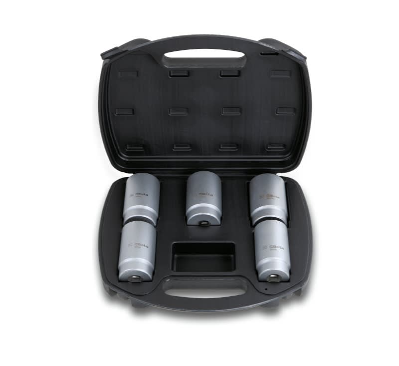 BETA - Serie di 5 chiavi a bussola per serraggio dado mozzo in valigetta di plastica, kit 5 bussole dadi mozzo 1/2 c5. 009690201