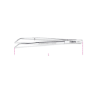 BETA - Pinzetta a molla con perno a punte fini curve arrotondate zigrinate in acciaio inossidabile 145.