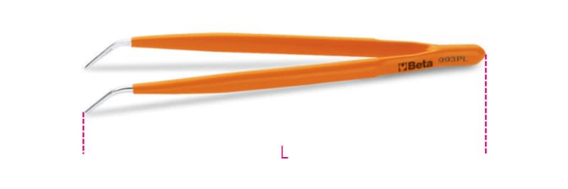 BETA - Pinzetta a molla a punte fini curve arrotondate zigrinate in acciaio inossidabile pinzette molla pun cur plast pl 150.