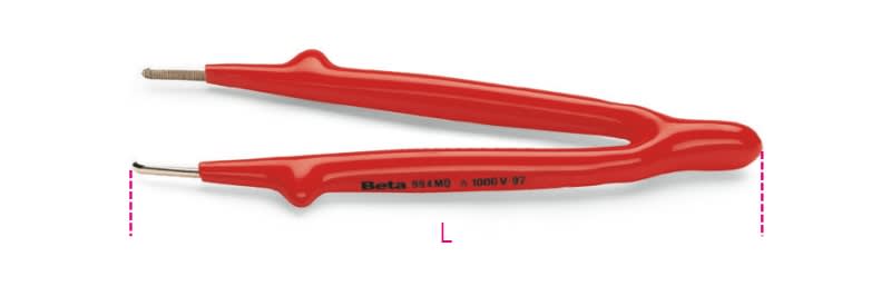 BETA - Pinzetta a molla a punte diritte arrotondate, zigrinate, pinzette dritte is1000v mq.