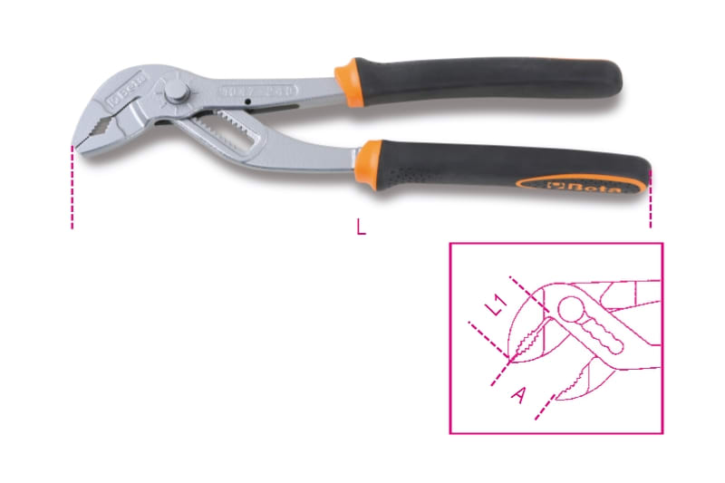 BETA - Pinza regolabile a pulsante con impugnatura bimateriale BM 240 semi-automatiche.
