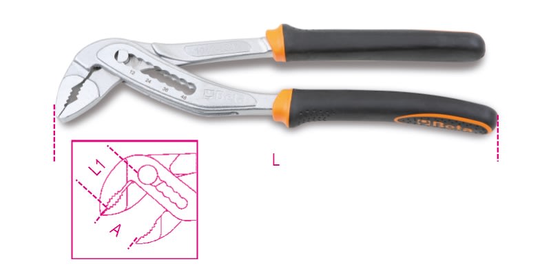 BETA - Pinza regolabile a cerniera chiusa, impugnatura bimateriale CREM BM 250. 010480215