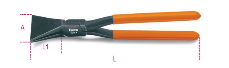 BETA - Pinza a becchi larghi diritti per lattonieri manici ricoperti in PVC 280