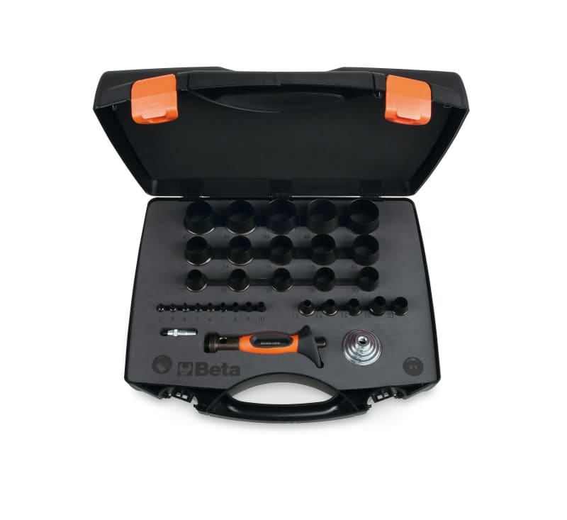 BETA - Assortimento di 29 fustelle da 2 a 50 mm e 3 accessori, cass.29 fustelle+ 3 access. d2-d50 c/32t.