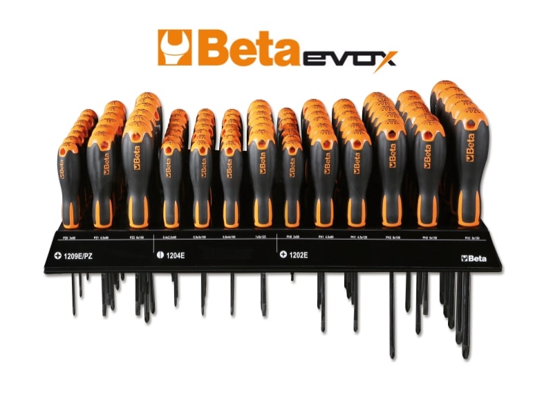 BETA - Espositore da parete con 82 giravite, ESPOS. PARETE 82 GIRAVITI EVOX /E5P, ideale per organizzare gli attrezzi.