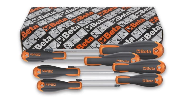 BETA - Serie 7 chiavi maschio esagonale ad estremità sferica con impugnatura evox, giravite maschio bp evox sr 7 pz/s7.