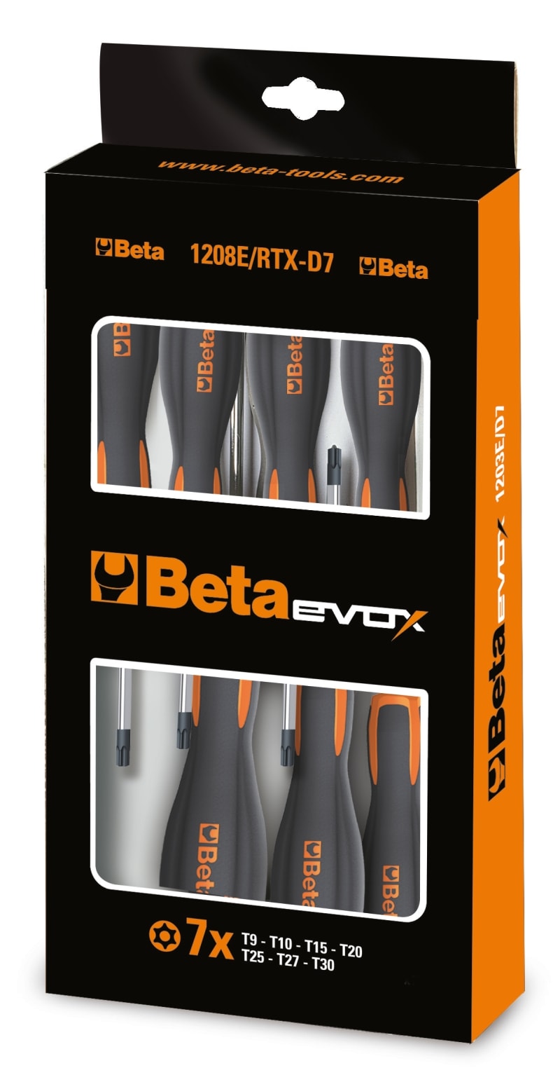 BETA - Giravite Evox RTX Serie 7pz con impugnatura per viti Tamper Resistant Torx® (art. 1208E/RTX)