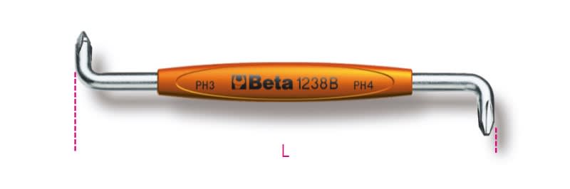 BETA - Giravite a squadra con impronta a croce Phillips® cromati 1-2 B1-2.