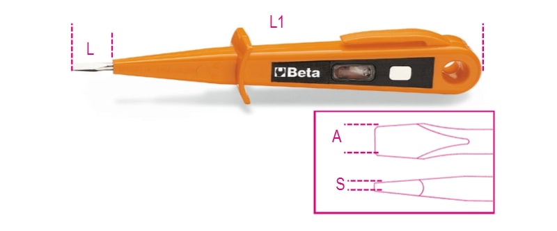 BETA - Giravite cercafase 125/250V doppio isolamento a (ex 1260A)