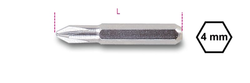 BETA - Inserti 4mm per viti con impronta Phillips® ESAGONALI LAMA CROCE PH 1.