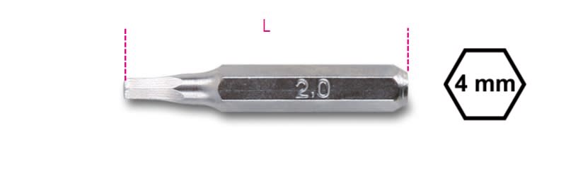 BETA - Inserti esagonali 4mm per viti con impronta lama PE 0,9.