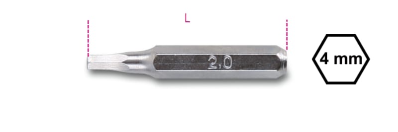 BETA - Inserti esagonali 4mm per viti lama pe 1,3 con impronta.