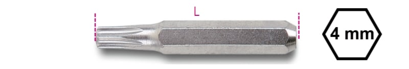 BETA - Inserti 4 mm per viti con impronta torx inserti esagonali 4mm lama torx t8.