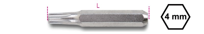 BETA - Inserti 4mm per viti con impronta Torx T10 lama.