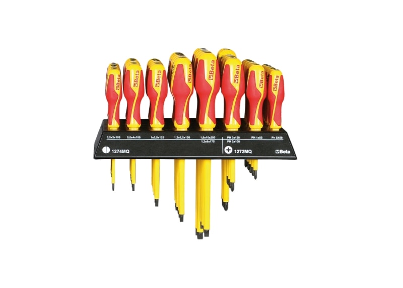 BETA - Espositore da parete con 40 giravite, display 40 giraviti bg mq/e1, ideale per organizzare e avere sempre a portata di mano gli strumenti necessari.