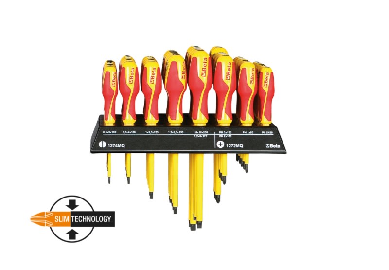 BETA - Espositore da parete con 43 giravite, display 43 giraviti bg mq/e4, ideale per organizzare e tenere a portata di mano tutti i tuoi strumenti.