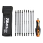 BETA - Assortimento di 9 giravite bivalenti e 1 impugnatura di manovra in astucci 9pz lame 1281 BG/A9.