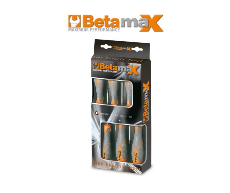 BETA - Serie di 6 chiavi maschio con impugnatura per viti con impronta torx art. 1297tx giraviti betamax tx serie 6pz tx/d6.
