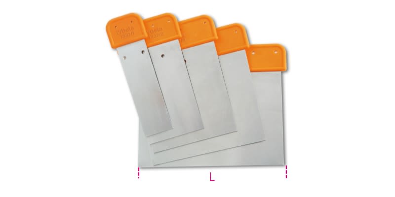 BETA - Serie di 5 spatoline in acciaio inox tipo giapponese /S5.