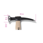 BETA - Martello con testa tonda convessa e penna manico in legno per carrozzieri. 013450010