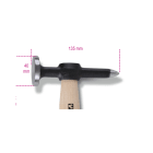 BETA - Martello con testa tonda piana e penna a punta manico in legno per carrozzieri.