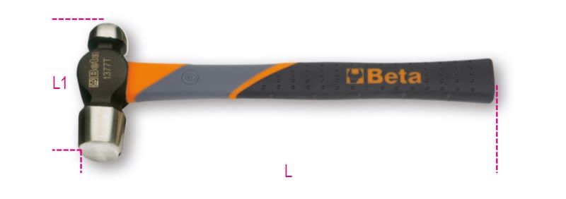 BETA - Martelli con testa tonda e penna sferica per calderai e lattonieri manico in fibra 900. 013770590