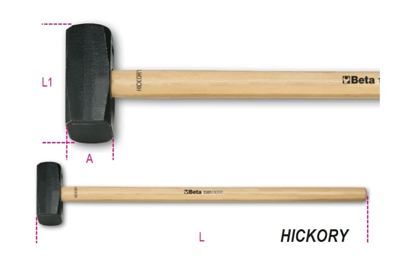 BETA - Mazze a coppia manico in legno hickory gr.8000