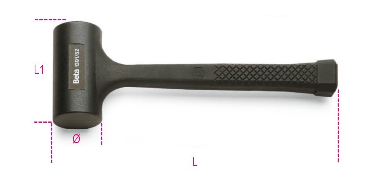 BETA - Mazzuole antirimbalzo interamente rivestite in gomma, mazzuole gomma antirimbalzo 35.