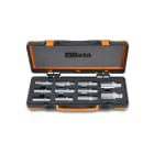 BETA - Serie di 11 estrattori a rulli per viti prigioniere con attacco quadro femmina 1/2" ed esagono di manovra in cassetta metallica con termoformato morbido. 014330311