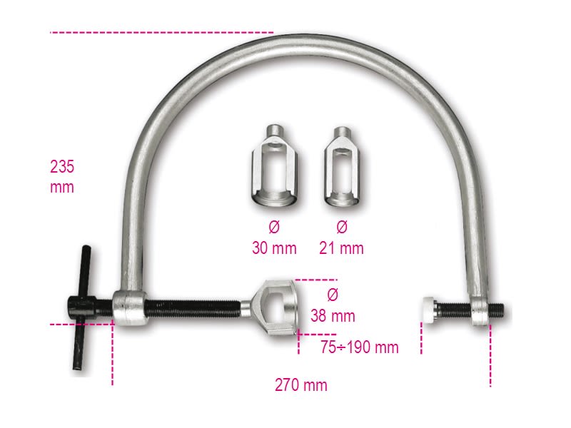 BETA - Morsetto alzavalvole con tre flange, morsetti alzavalvole in kit K. 014520100