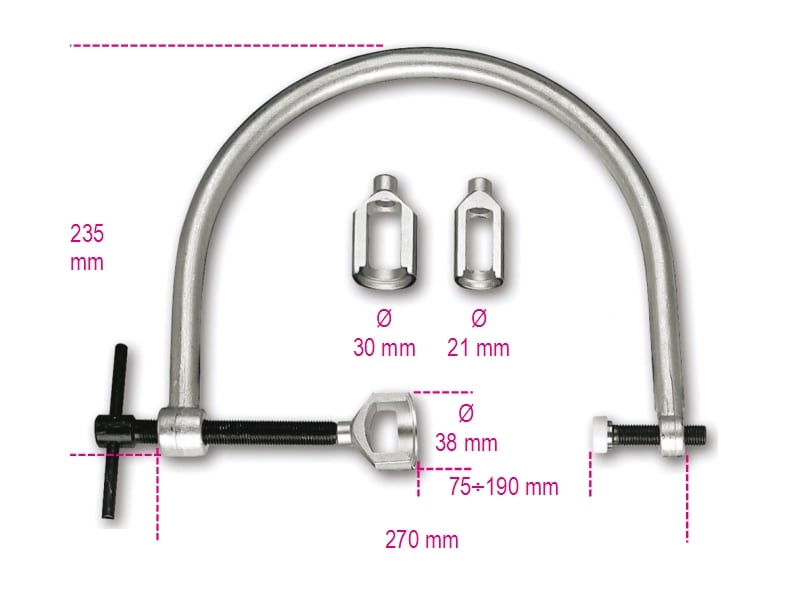 BETA - Morsetto alzavalvole con tre flange, morsetti alzavalvole in kit K.