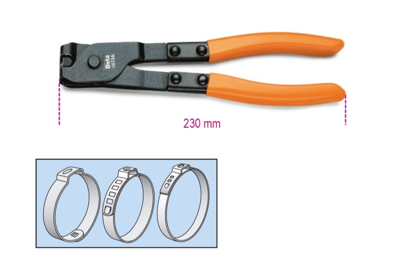 BETA - Pinza con reggiasola per collari OETIKER® a 230