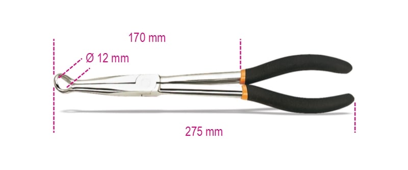 BETA - Pinza per cappucci candele d’accensione a becchi lunghi manici ricoperti con 2 strati in PVC BECCHI PER CANDELE LUNGHE DL.