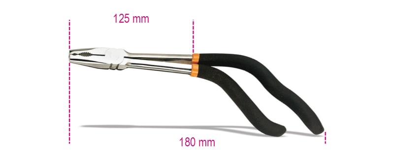 BETA - Pinza universale cromata lucida con impugnatura a pistola, manici ricoperti con 2 strati in PVC, pinze imp. a pistola tipo universale u.