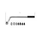 BETA - Kit chiave curva a cricchetto reversibile con inserti per cerniere portiere auto.