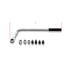 BETA - Kit chiave curva a cricchetto reversibile con inserti per cerniere portiere auto.