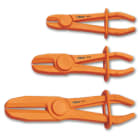 BETA - Serie di 3 pinze in plastica per occlusione tubi e manicotti art. 1481PL/A, 1481PL/B, 1481PL/C, pinze tubi manicotti serie 3pz PL/S3.