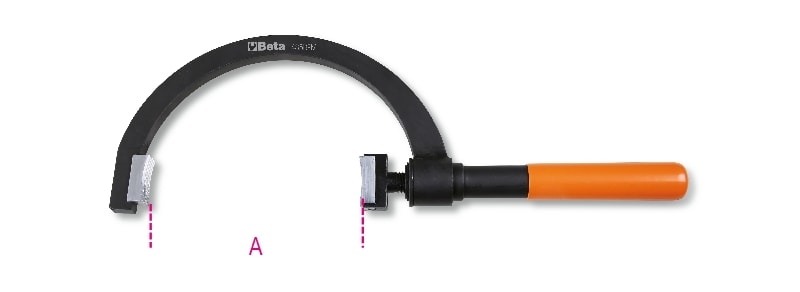 BETA - Attrezzo a mezzaluna con ganasce in alluminio per bloccare pulegge multigola attrezzi 1/2 luna blocca pulegge bpm.