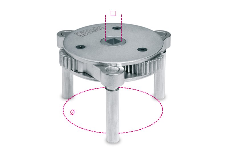 BETA - Chiave autoregolabile a tre bracci per filtri olio destrorsa-sinistrorsa 80-115 S. 014930074