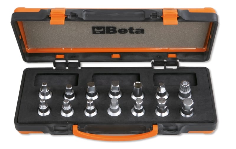 BETA - Assortimento di 14 utensili per cambio olio e bussole maschio tappi olio C14A.