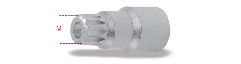 BETA - Chiave a bussola maschio con profilo XZN per tappi olio motore 1/2 XZN16.