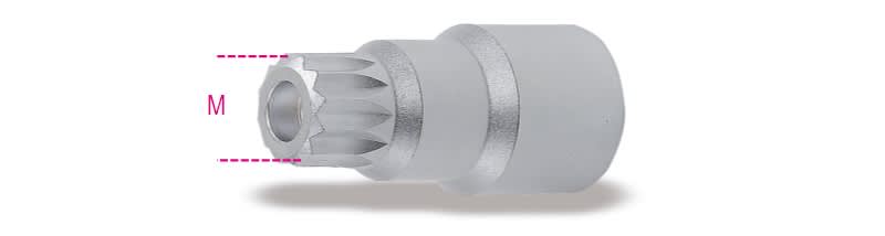 BETA - Chiave a bussola maschio con profilo XZN per tappi olio motore 1/2 XZN16.