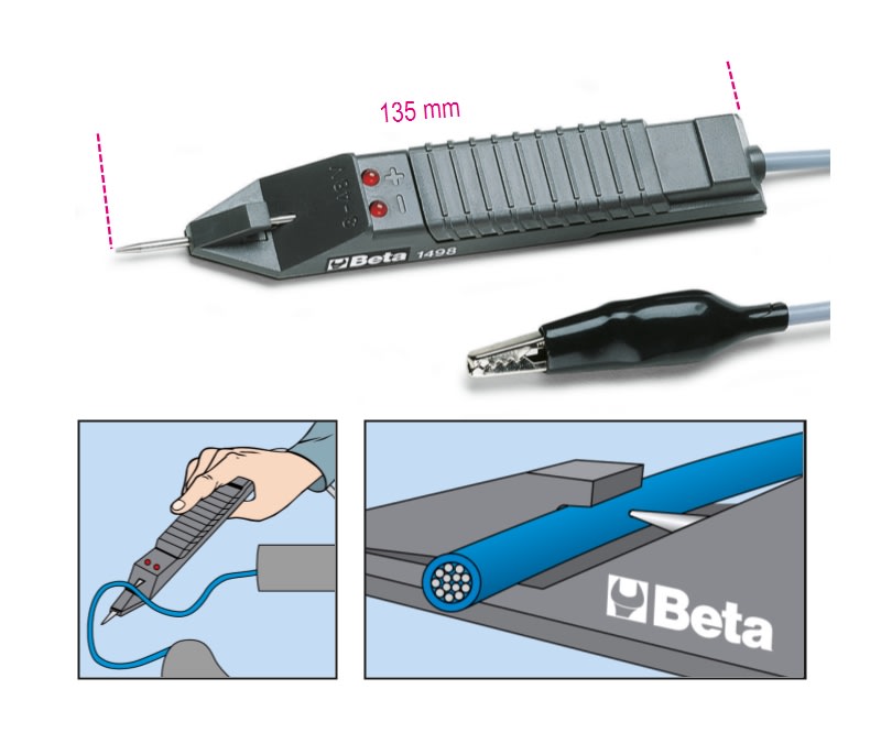 BETA - Provatensione, strumento essenziale per testare circuiti elettrici. Provatensione auto 3-48V, ideale per verificare la tensione delle batterie e dei sistemi elettrici automobilistici.
