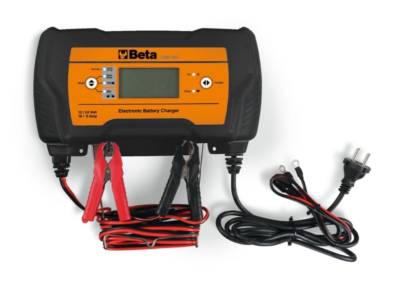 BETA - Caricabatterie elettronico 12-24V multifunzione per auto/carica batterie 12V 16A.