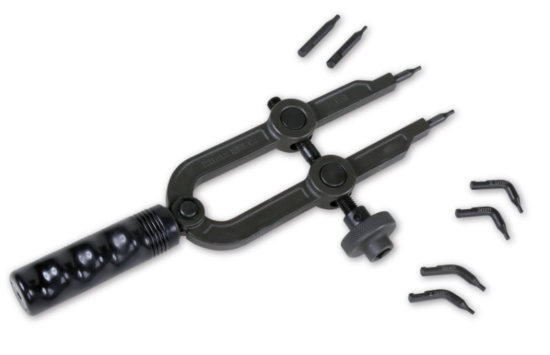 BETA - Attrezzo per anelli seeger interni ed esterni con azionamento a vite, cass.attrezzi anelli seeger+12cp.puntali. 015580200