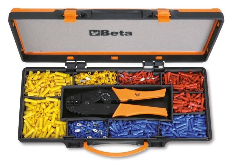 BETA - Pinza per capicorda 1608 con assortimento di 450 capicorda e cassette ART 1608 + 450 capicorda /C9. 016080045